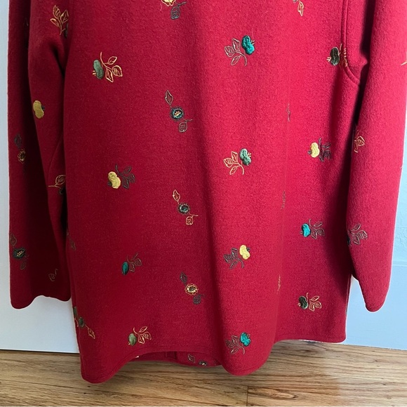 Vintage Geiger Red Wool Holiday Festive Coat Size 38 - Picture 11 of 13
